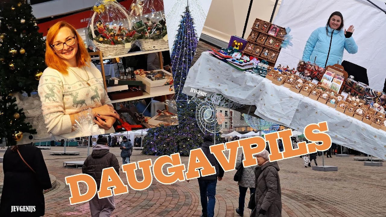 Daugavpils Рождественский базарчик Весёлый гармонист Vienibas laukums Ditton nams