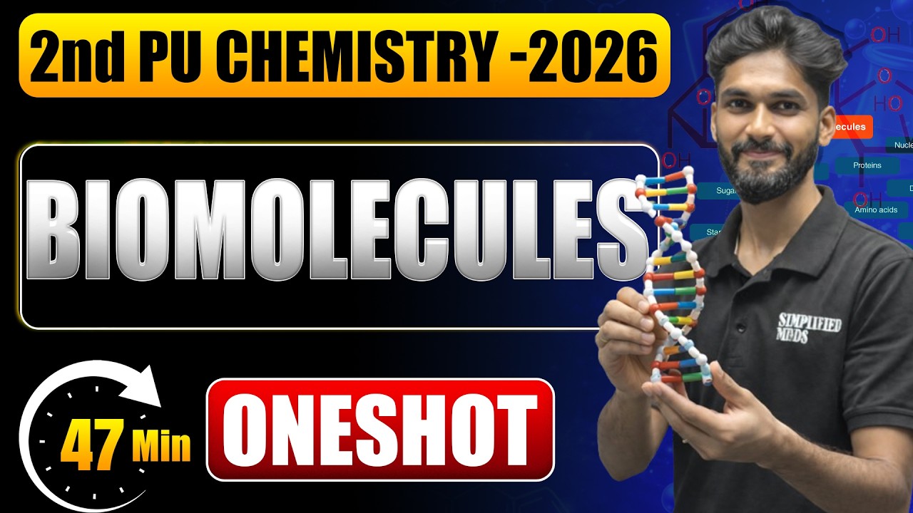 2nd PU Chemistry 2026 | Biomolecules OneShot | SimplifiedMinds