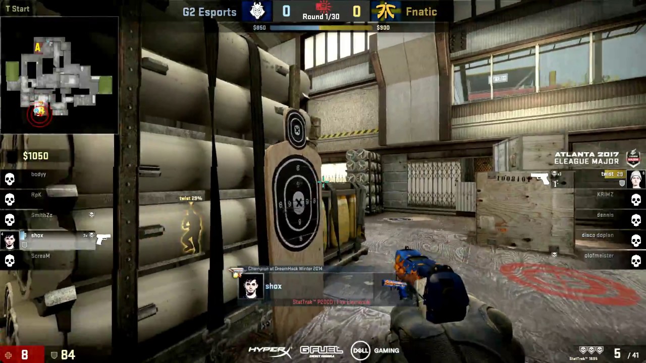 shox 1vs2 vs. Fnatic Eleague major 2017