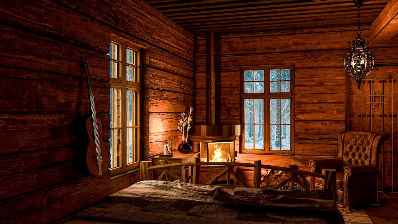 A Hunting Cabin Hideaway - Deep Sleep with Cozy Blizzard Sounds