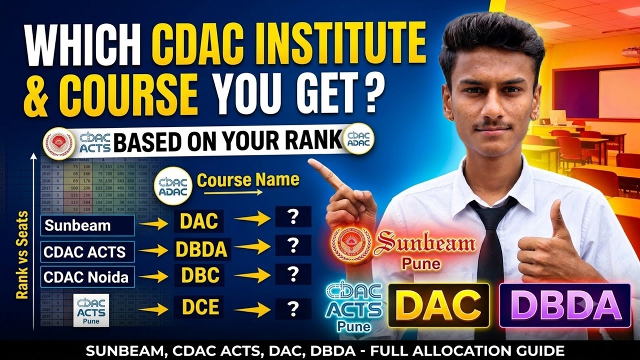 Which C-DAC Institute & Course Can You Get Based on Your Rank? 🤔 C-DAC ACTS vs Sunbeam