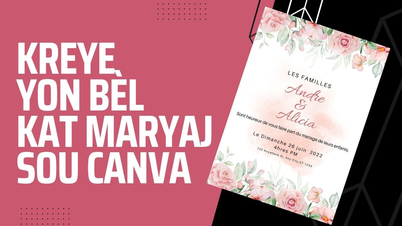 Kreye yon bèl  kat maryaj sou Canva