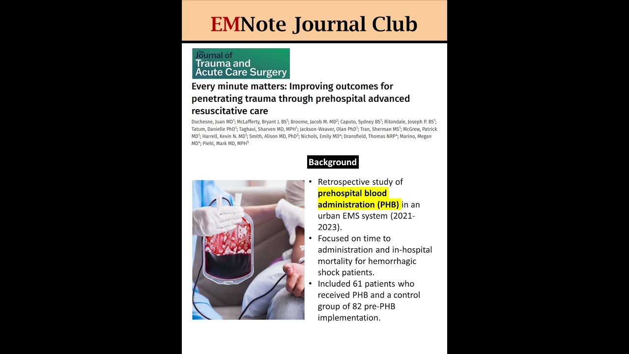 Prehospital Blood Transfusion