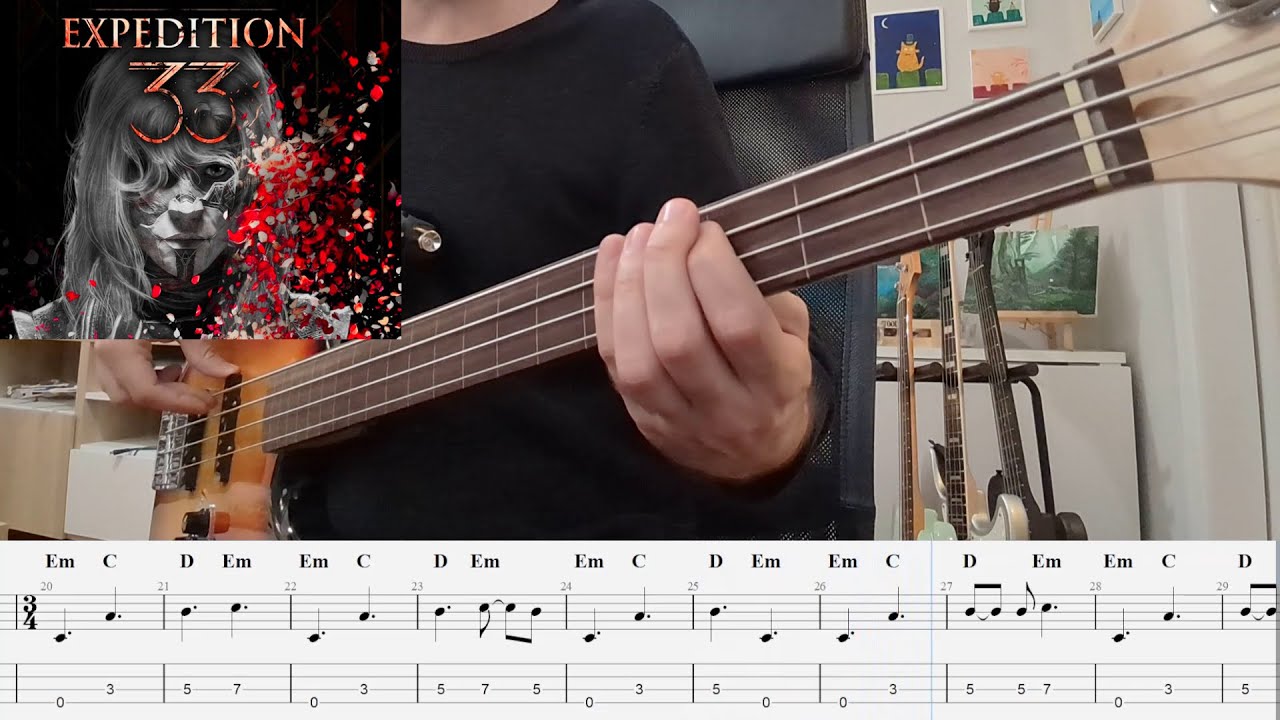Clair Obscur: Expedition 33 - Une vie à t'aimer [Bass Guitar Cover with Tabs]