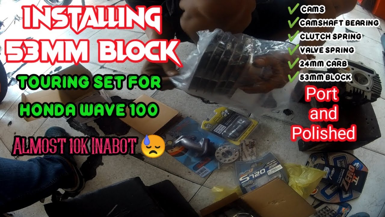 Full Video | INSTALLING 53mm BORE | TOURING SET FOR HONDA WAVE 100 | PANDZ MOTOVLOG