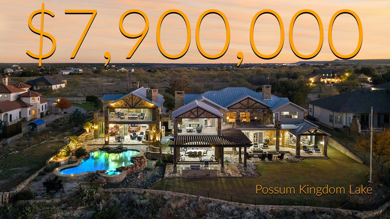 $7,900,000 BEAUTIFUL POSSUM KINGDOM LAKE HOME | 9,415 SF  | LUXURY HOME TOUR | DALLAS/FT WORTH AREA