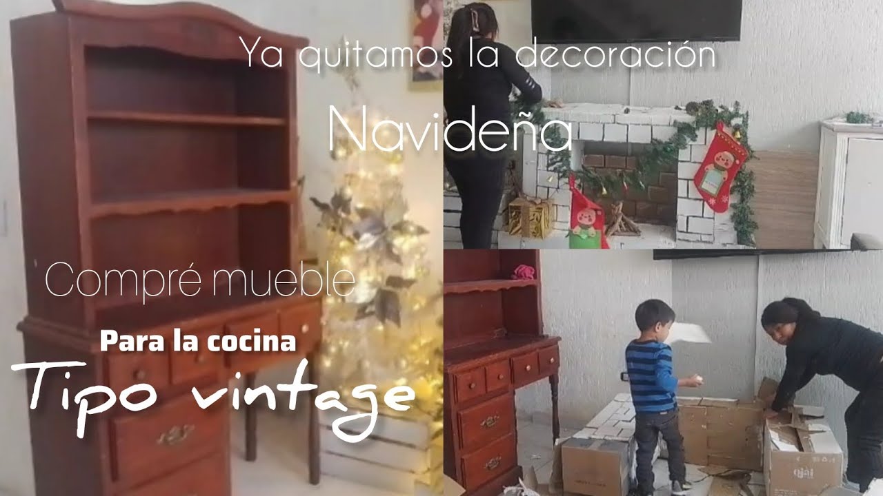 Ya quitamos la decoración navideña🎄compré mueble tipo vintage 💯💞💓