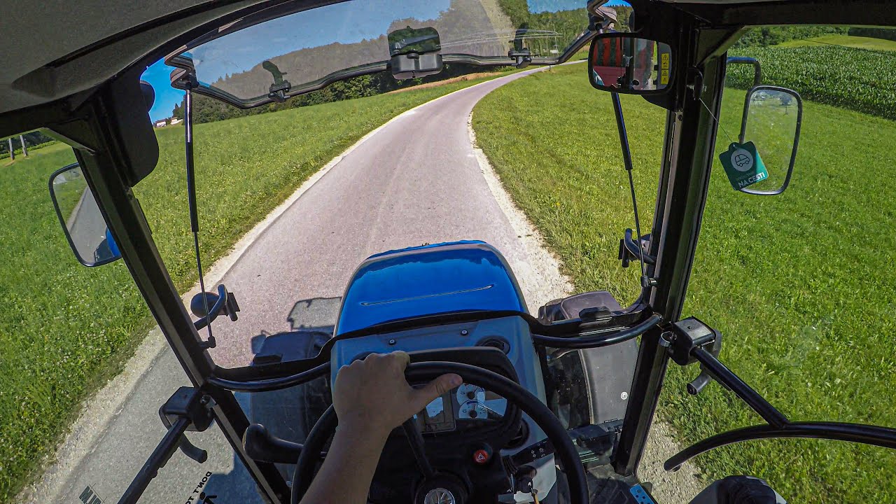 Cab View | New Holland t4.75 | Storing Hay on Small Dairy Farm