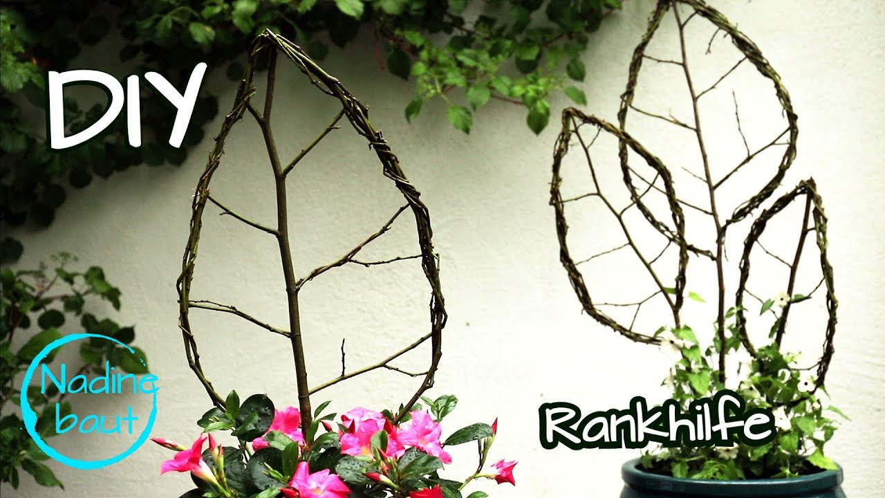 Rankhilfe selber bauen - Rankgitter aus Holz selber machen - Rankgerüst aus Ästen flechten