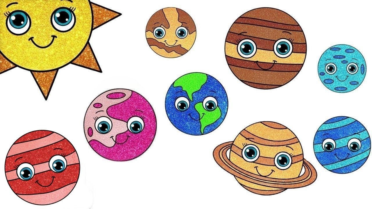 Como Desenhar Planetas com Glitter | Desenhe o Sistema Solar | Desenho F&aacute;cil | Chiki Art Brasil