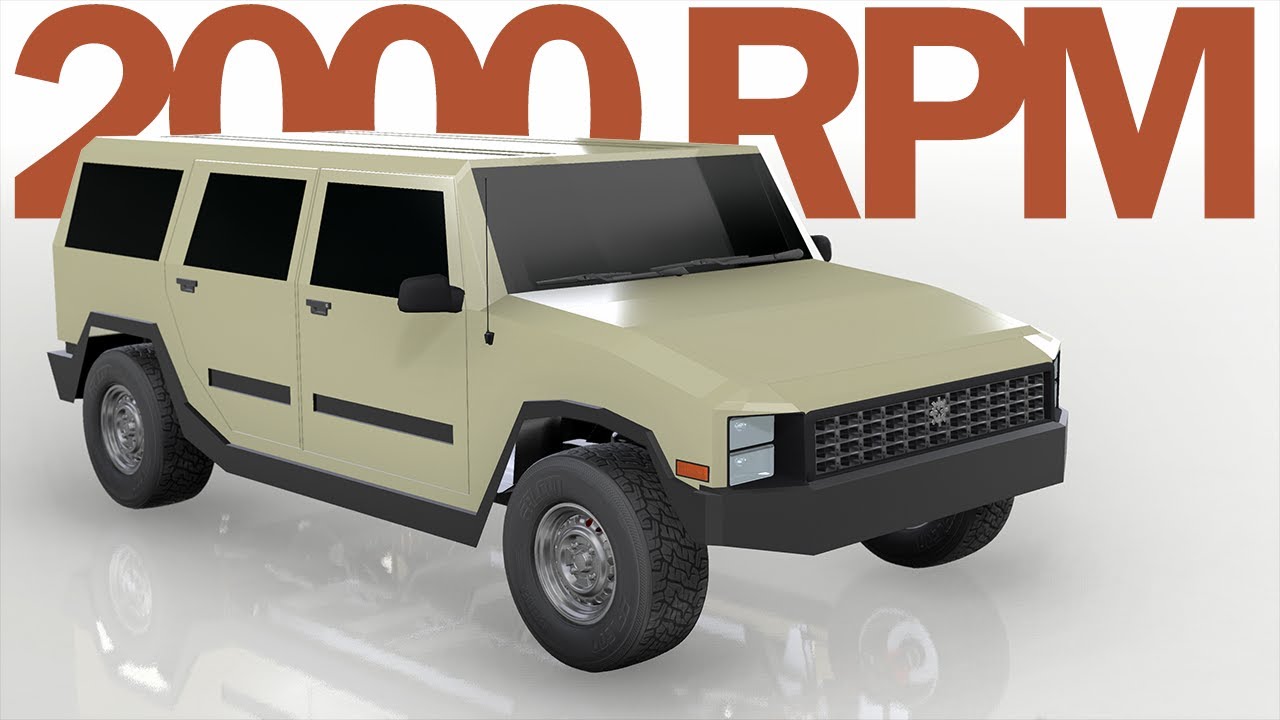 Lowest RPM Possible V10 in a Hummer - (Automation + BeamNG.drive)