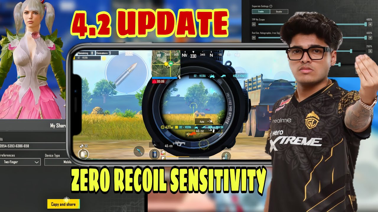 BGMI 4.2 Update Sensitivity Settings 😍 | iPhone 17 BGMI Sensitivity | Jonathan Gaming Sensitivity