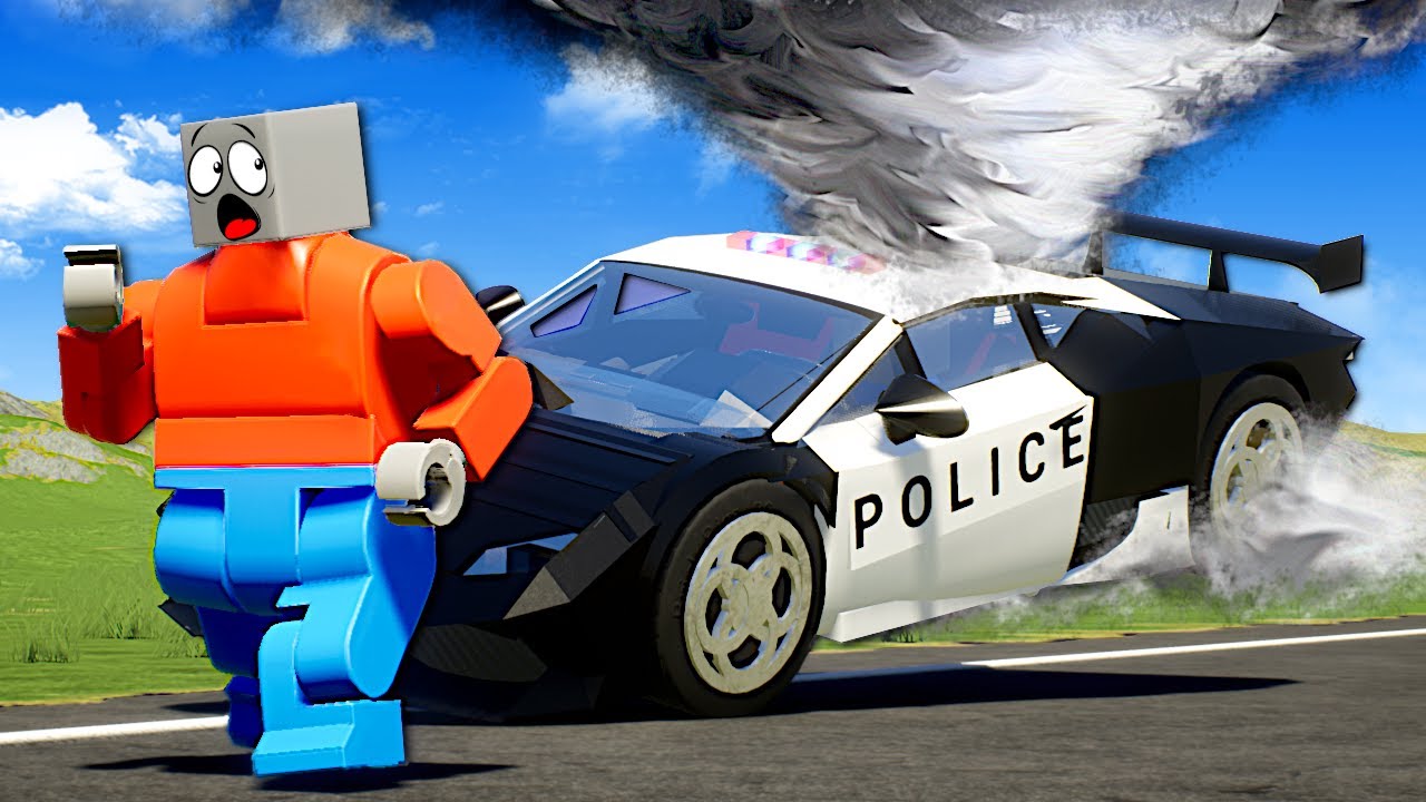 LEGO TORNADO SURVIVAL DURING POLICE CHASE!