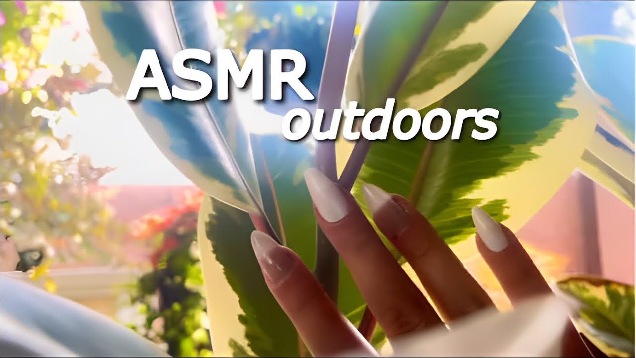 Tapping & Scratching Outdoors ASMR - Concrete, Plants, Fabric