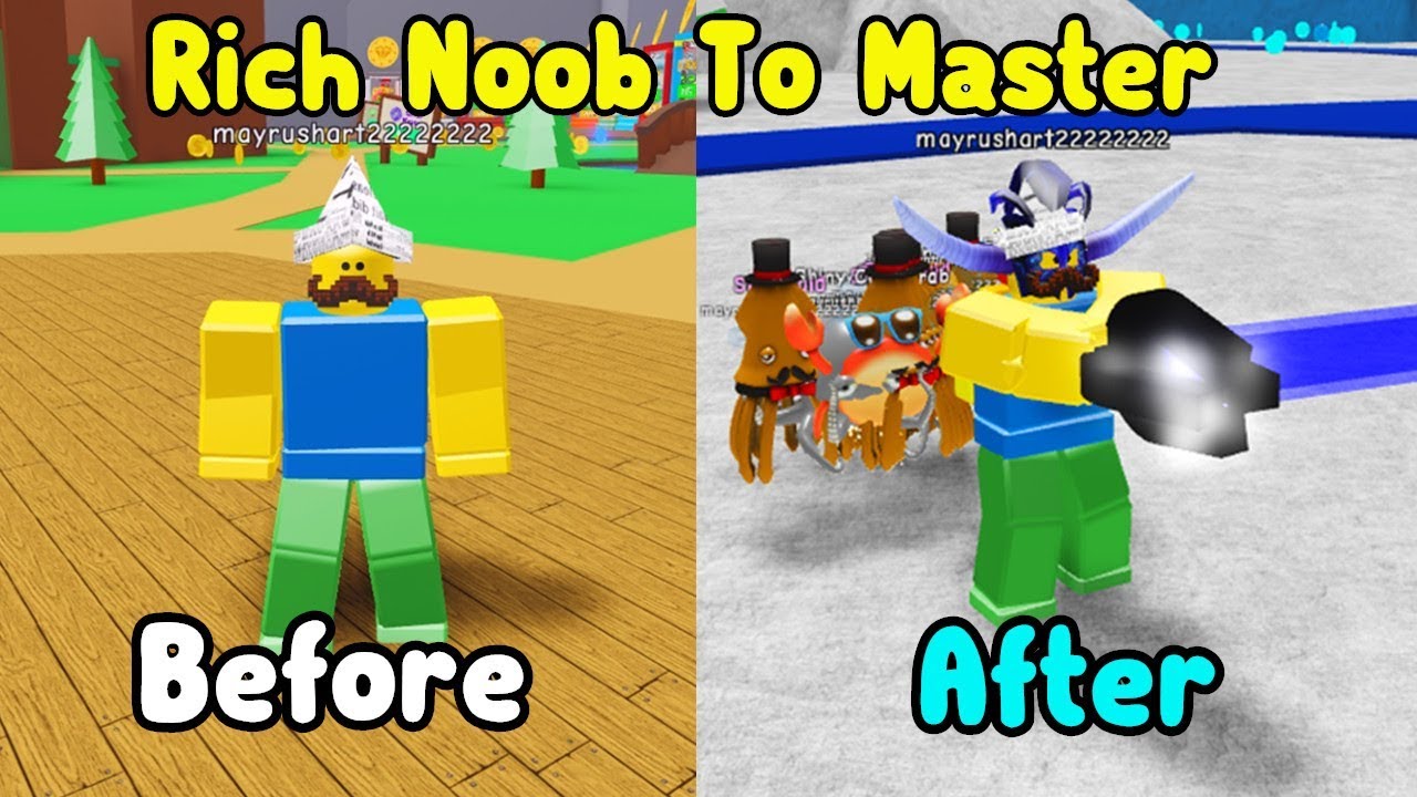 Rich Noob VS Magnet Simulator! 2 Million Rebirth! Got Best Pets & Magnet!