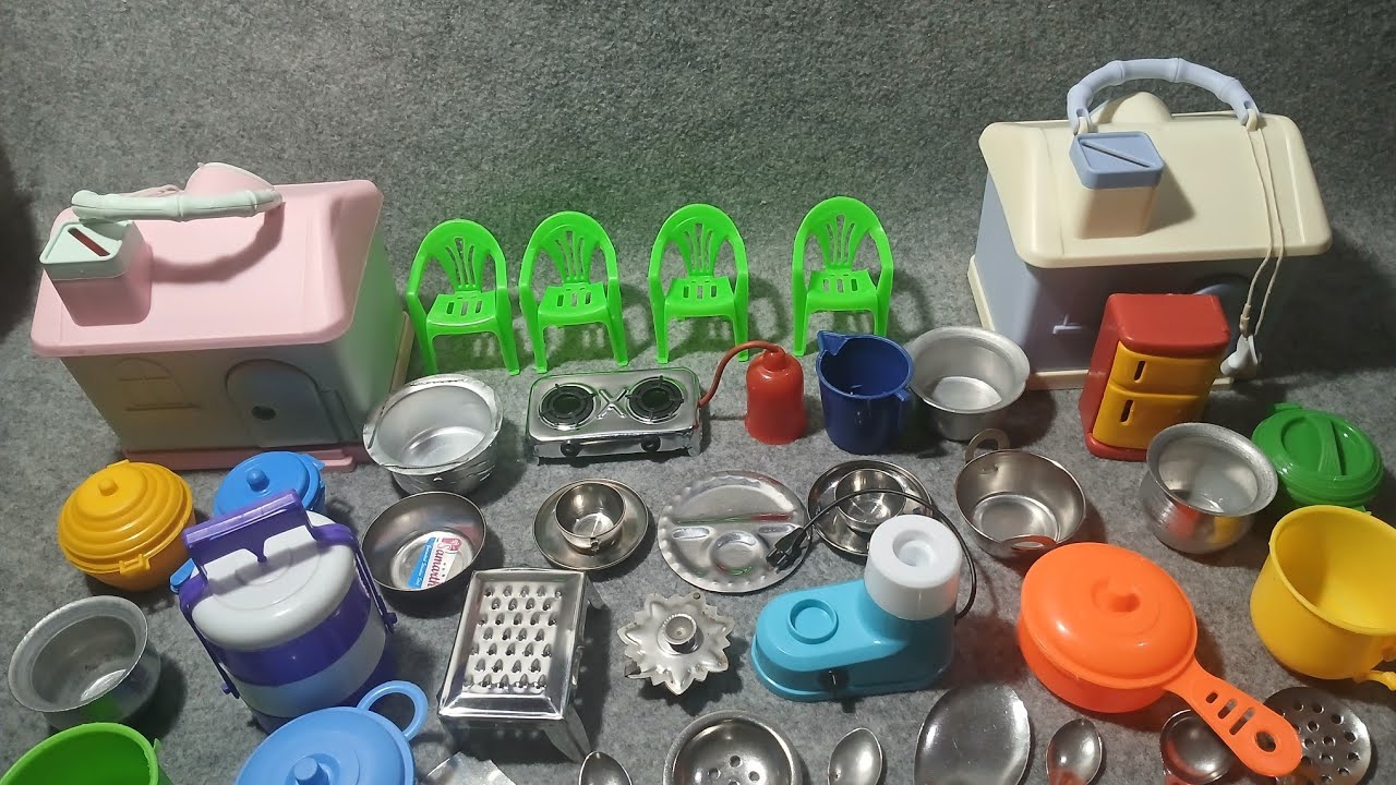 6:10 Minutes Satisfying With Unboxing Hello Kitty Kitchen Set |Cooking ASMR Steel Mini Kitchen Set