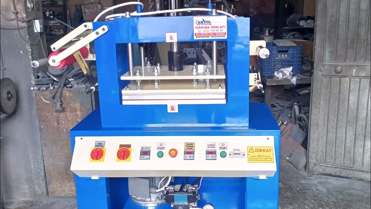Deri Üzerine Gofre Yaldız Varak Baskı Makinesi Hidrolik Sistem Sıcak Klişe Baskı Makinesi
