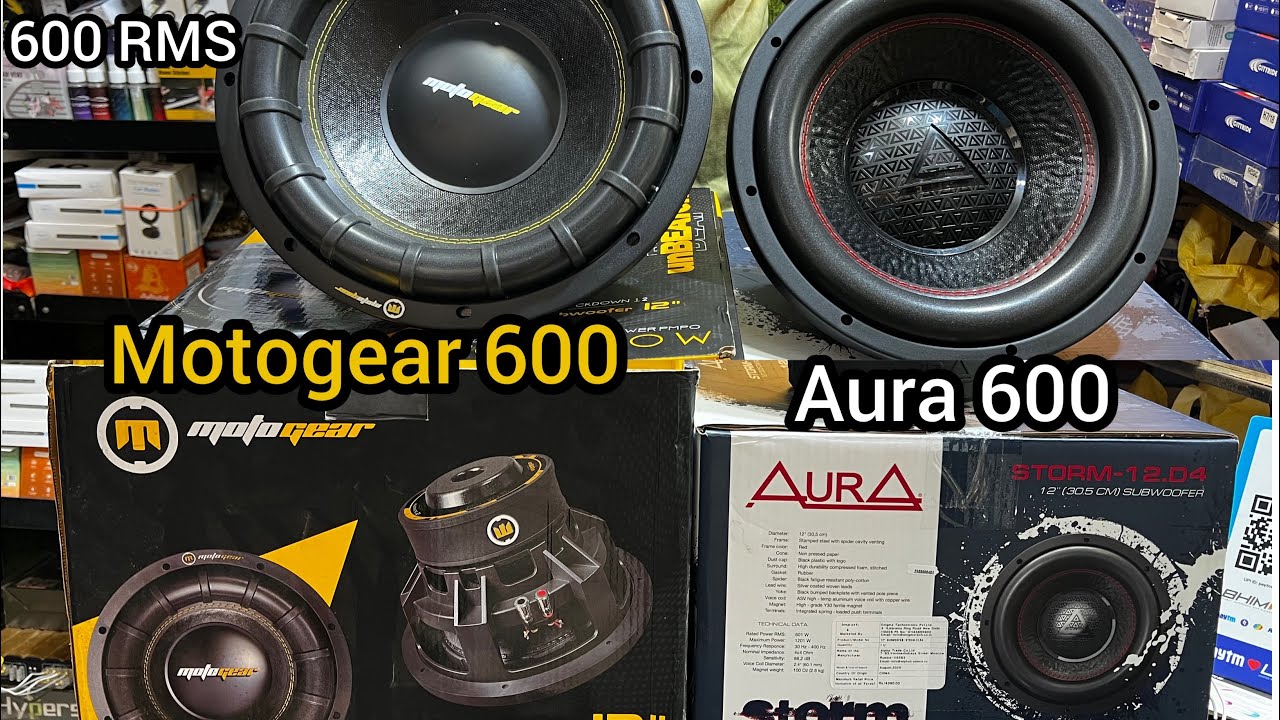 Motogear 600 RMS V/S aura 600 RMS subwoofer #subwoofer #audio #bass 