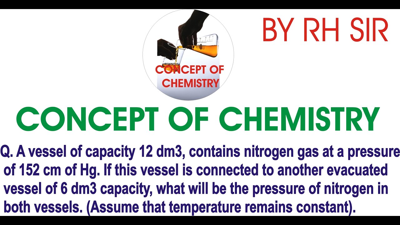 A vessel of capacity 12 dm3, contains nitrogen gas at a pressure of 152 cm of Hg. If this vessel is