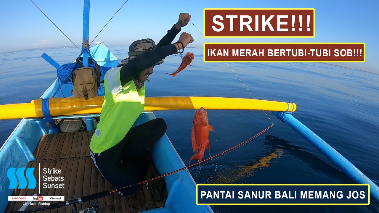 MANCING DI PANTAI SANUR PAKAI UMPAN TONGKOL IRIS || GAK LAMA LANGSUNG STRIKE!!!