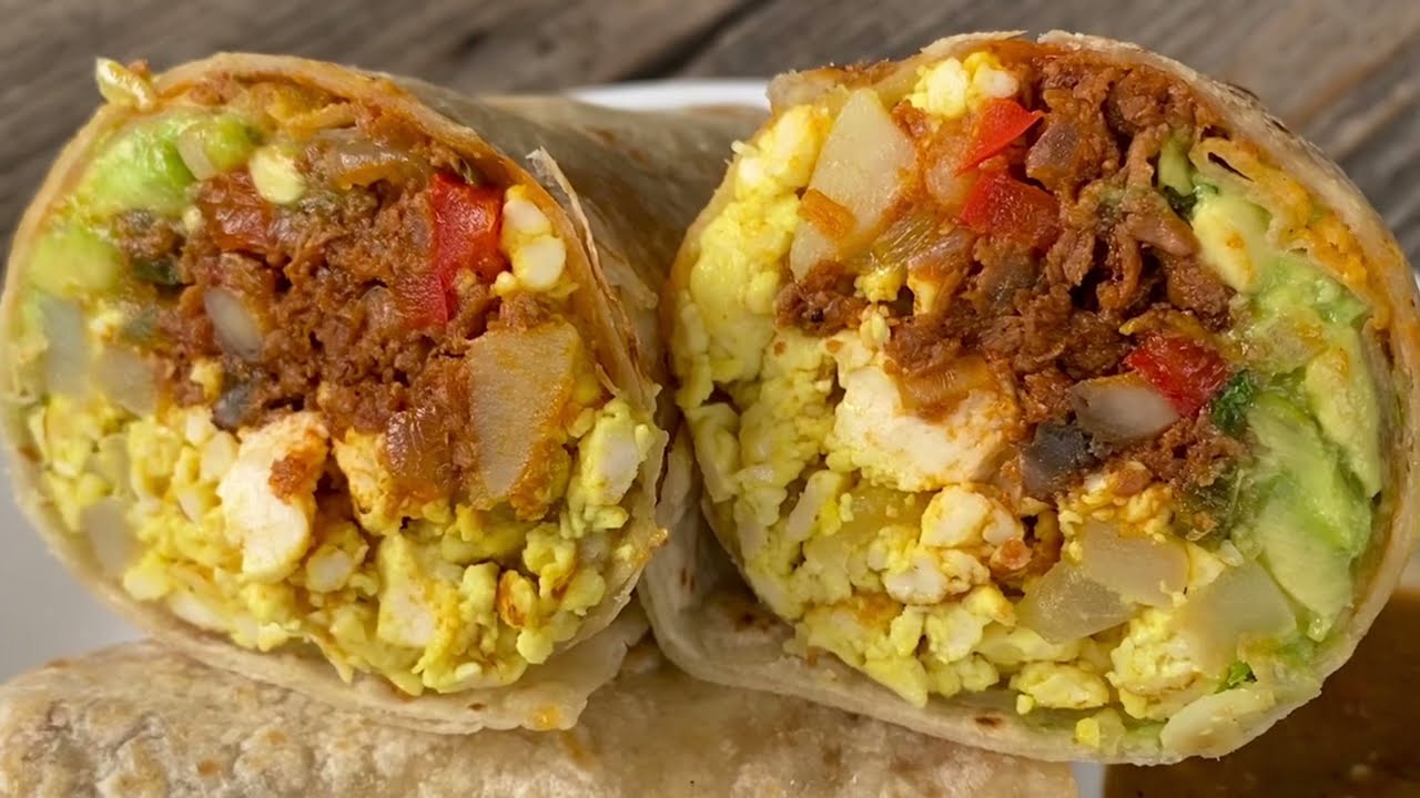 Tofu Scramble Soyrizo & Vegetable Vegan Breakfast Burritos | Easy Vegan Burrito Recipe