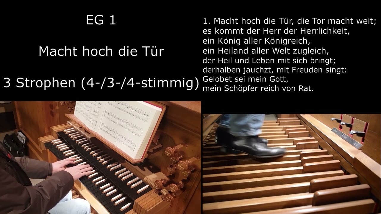 EG 1 - Macht hoch die Tür (Orgelsätze mit Liedtext) - tiefe Lage