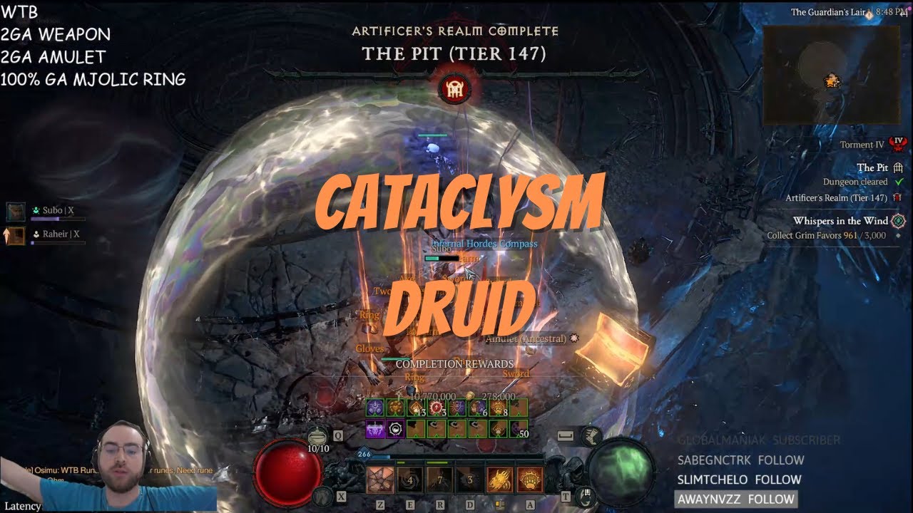 Tier 147 Pit - Cataclysm Druid - Season 7 - Diablo 4