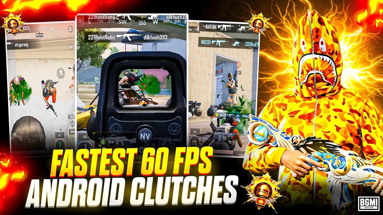 🔱FASTEST 60 FPS ANDROID CLUTCHES😱|BGMI PRO GAMEPLAY | SOLO VS SQUAD |