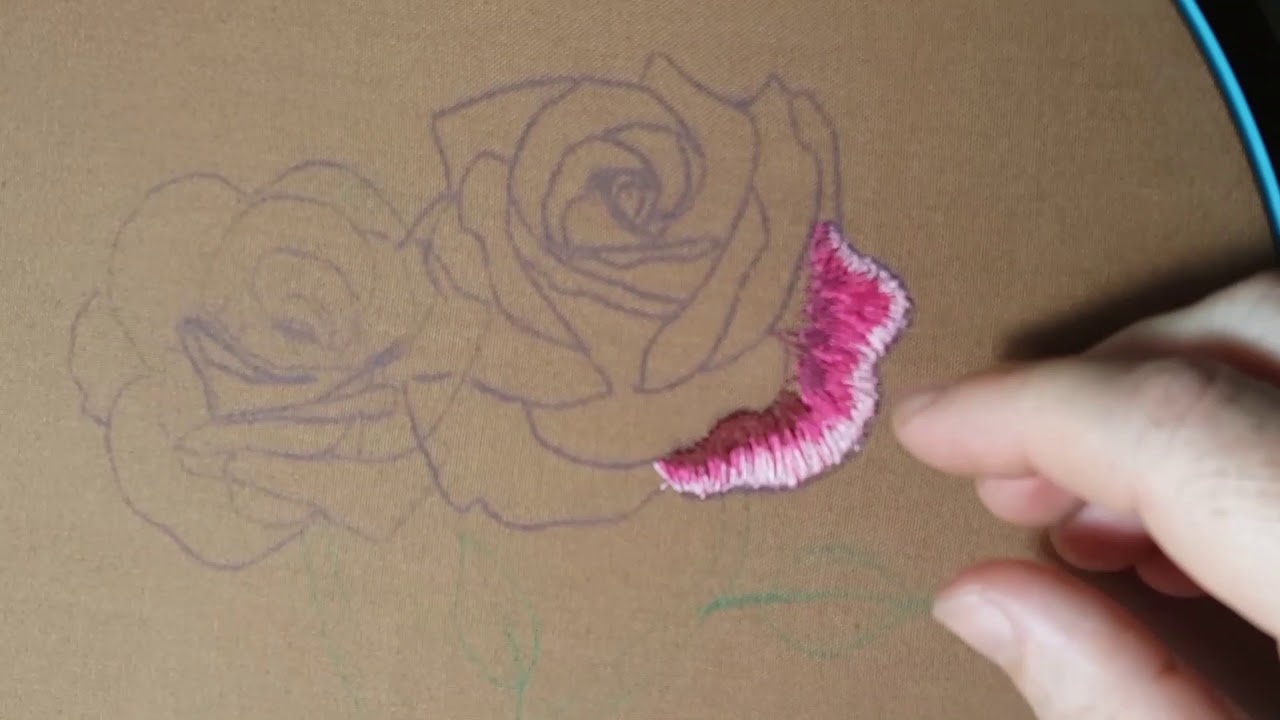 Hand Embroidery - silk shading - first attempt - long and short stitch