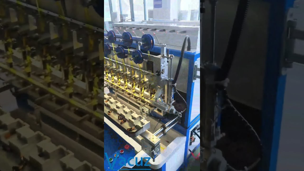 Vacuz 10 Spindles Automatic Transformer Bobbin Coil Needle Winding Taping Machine Equipment Price