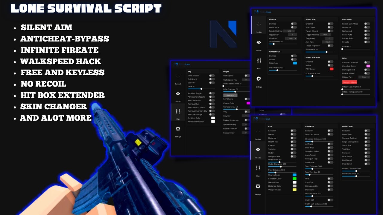 Lone Survival Script | Free & Keyless | Silent aim | AC Bypass | INF Firerate