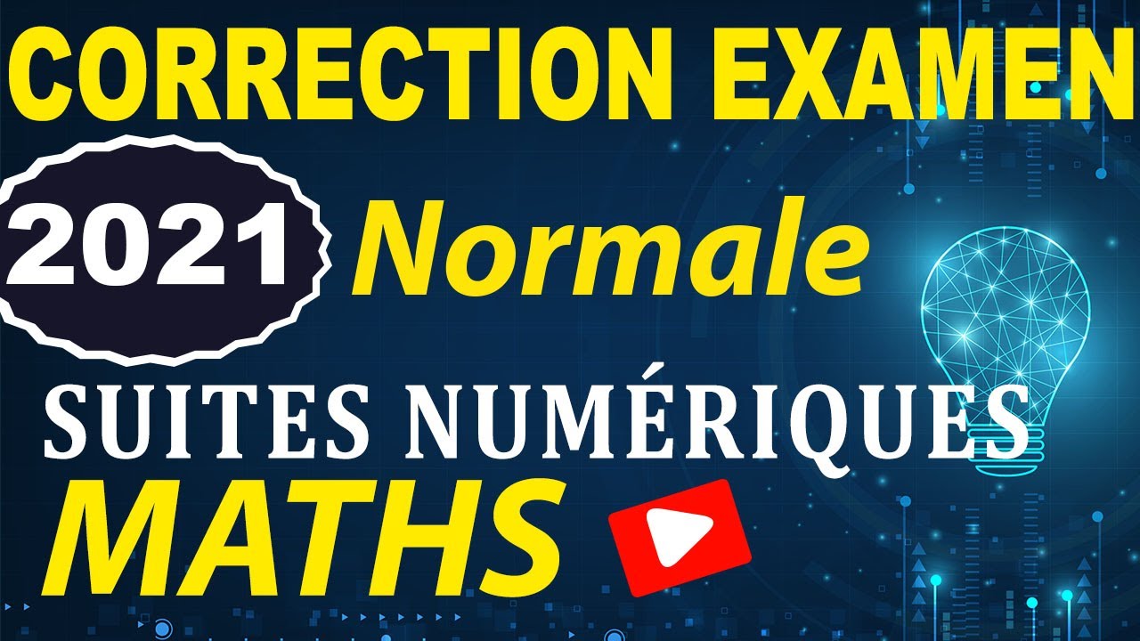 Normale 2021 Suites numériques  #maths #2bac #2bac_biof #bac2024  examen national