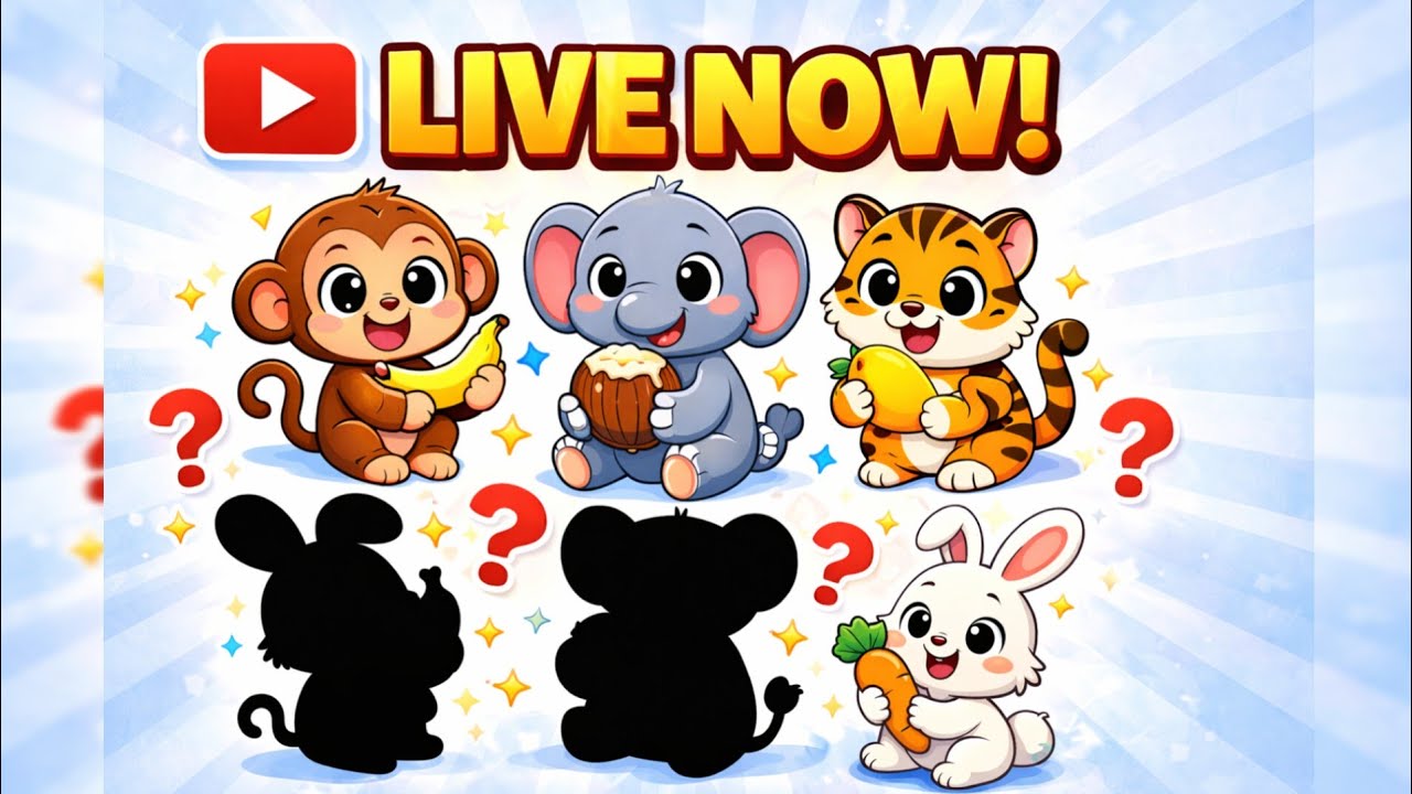 🔴LIVE: Guess the Animal Shadow! 🐒🐘🐅 | Fun Puzzle for All Ages🧩😃