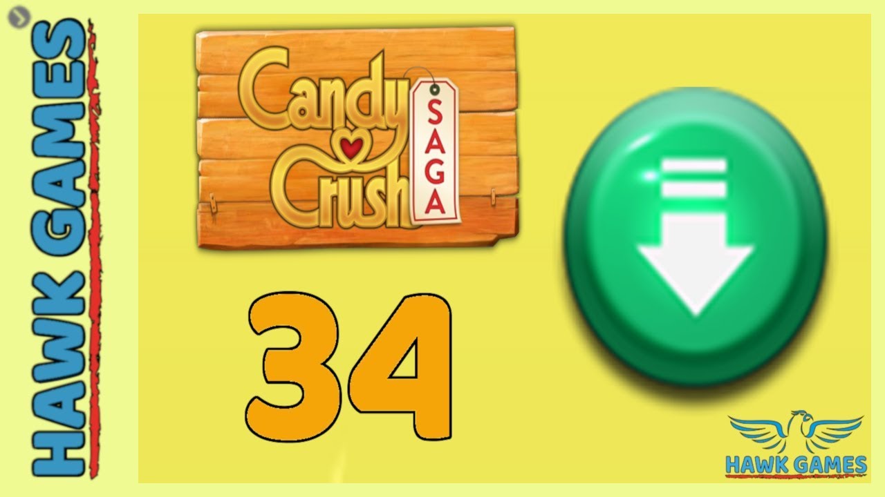 Candy Crush Saga 🎪 Level 34 (Ingredients level) - 3 Stars Walkthrough, No Boosters