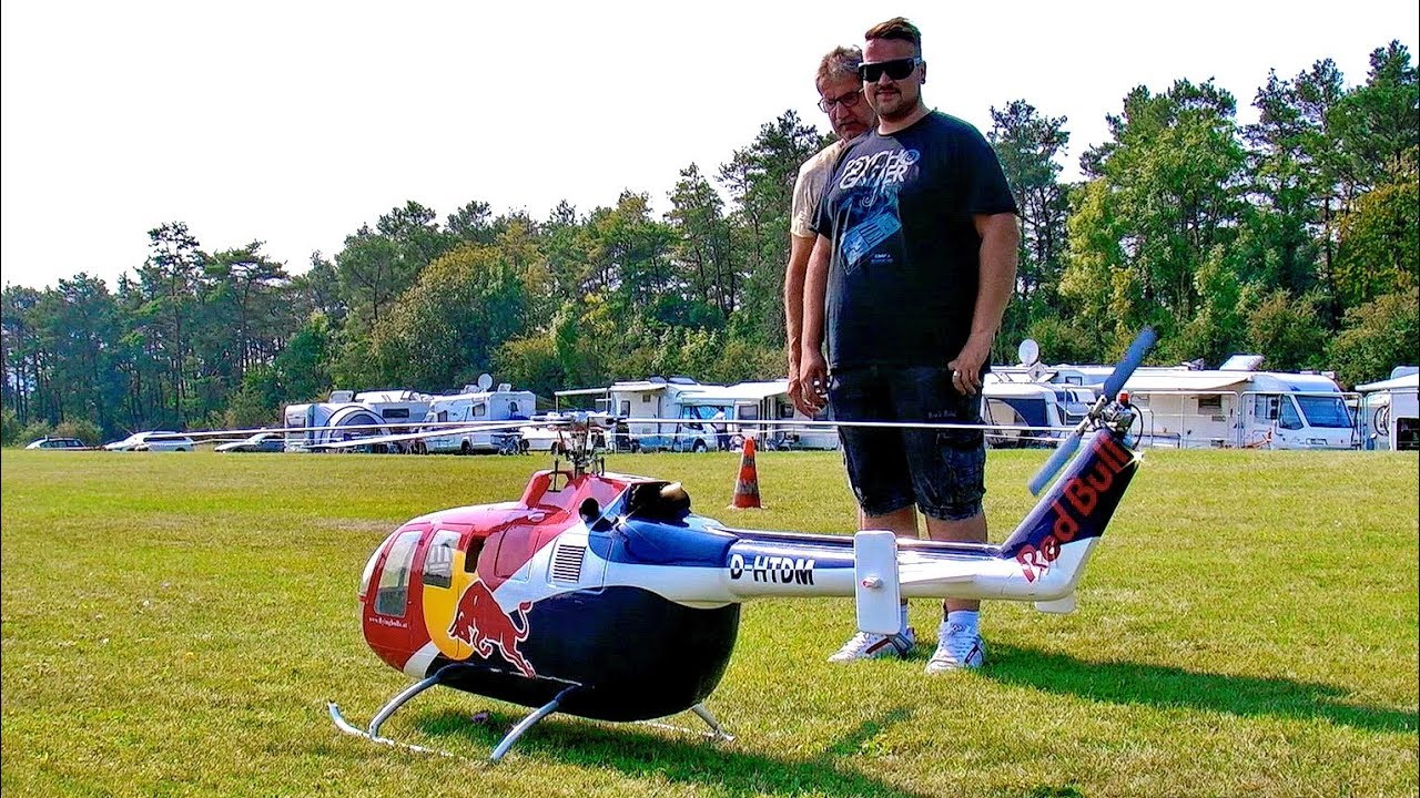 GIGANTIC HUGE ! RC BO-105 CBS HELI FACTORY SCALE 1:4 TURBINE MODEL HELICOPTER FLIGHT DEMO AEROBATICS