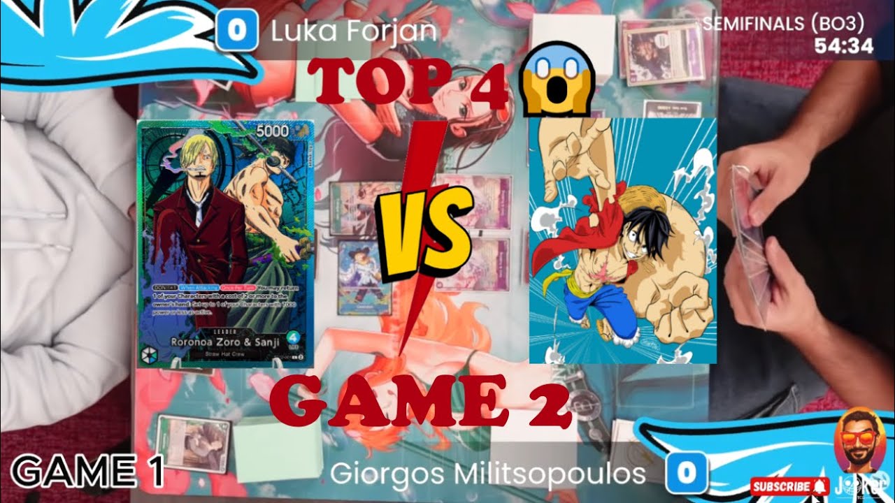 🔴One Piece Card Game - Zagreb Regional - TOP 4 GAME 2 - Zoro/Sanji VS G/P Luffy