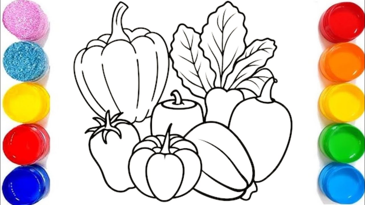 How To Draw And Colour Vegetables | Drawing For Kids,Toddlers | Vagetables drawing easy step by step