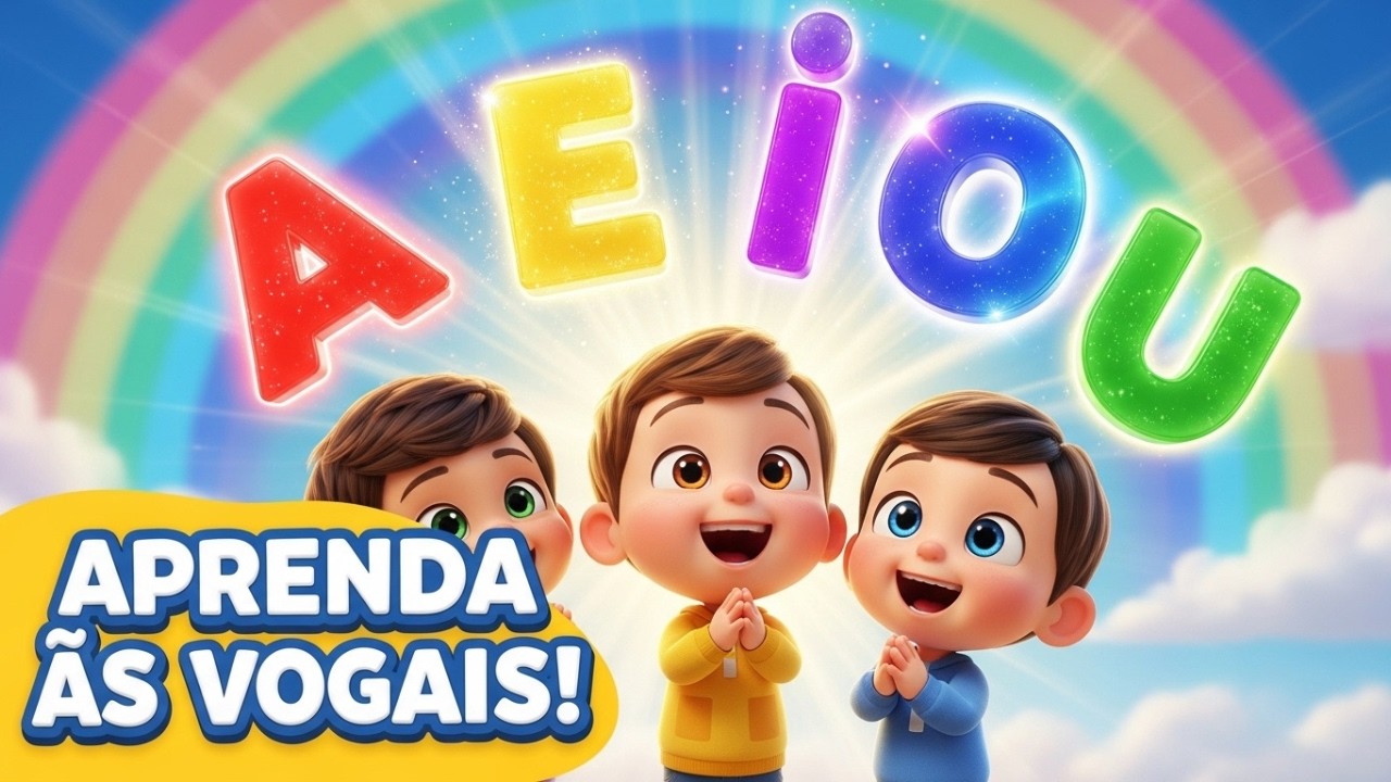 APRENDA AS VOGAIS CANTANDO 🎵 A E I O U com Crianças | Música Infantil Educativa