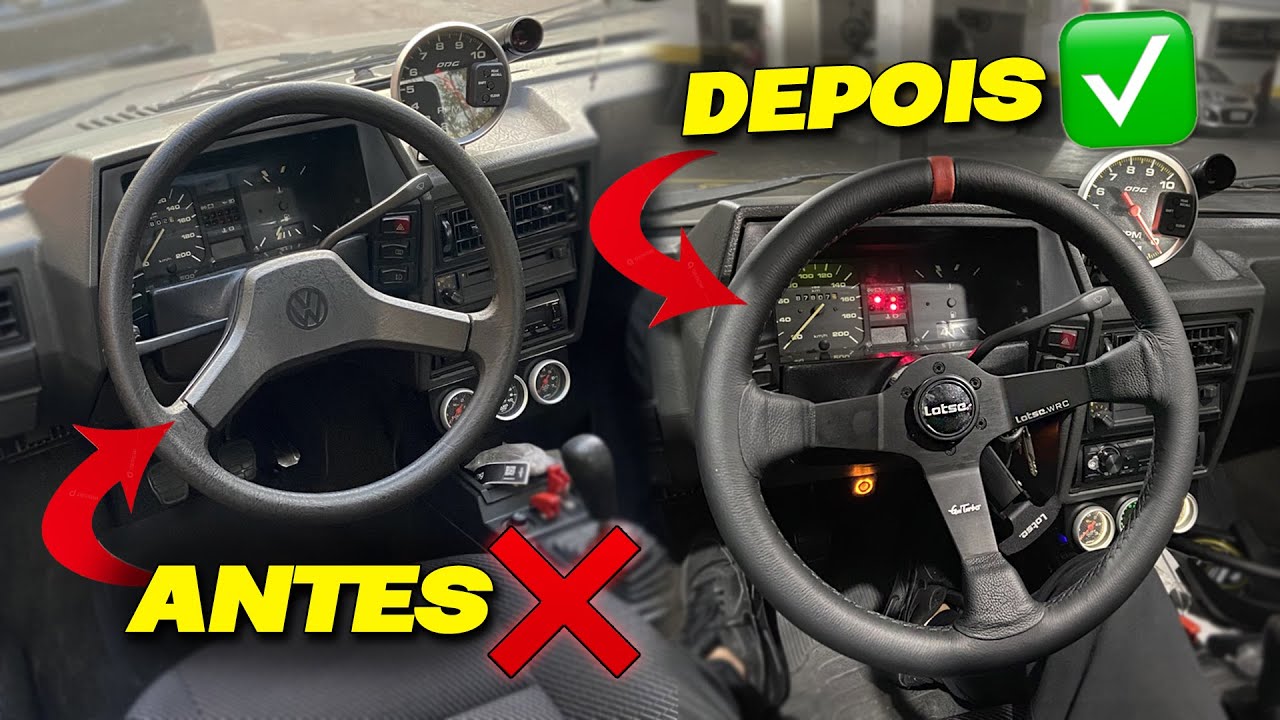 COLOCAMOS UM VOLANTE LOTSE NO NOSSO GOL QUADRADO TURBO!