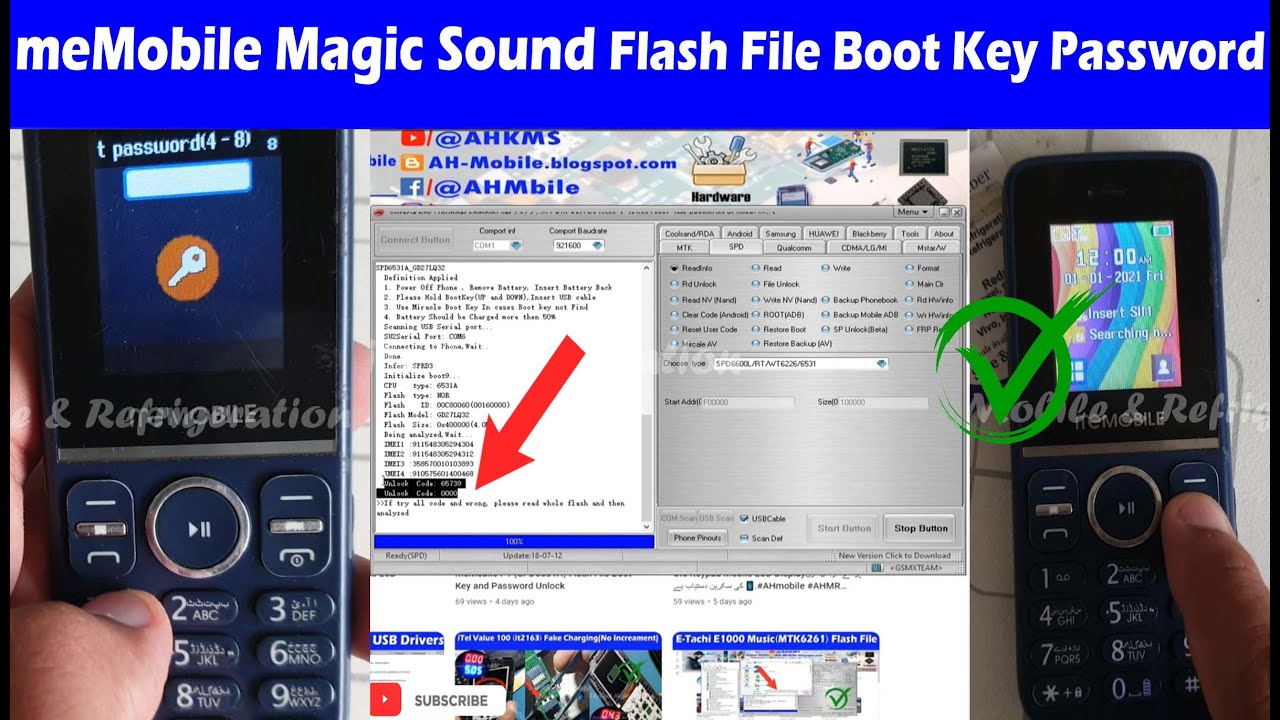 meMobile Magic Sound (SPD6531A) Flash File Boot Key and Password Unlock