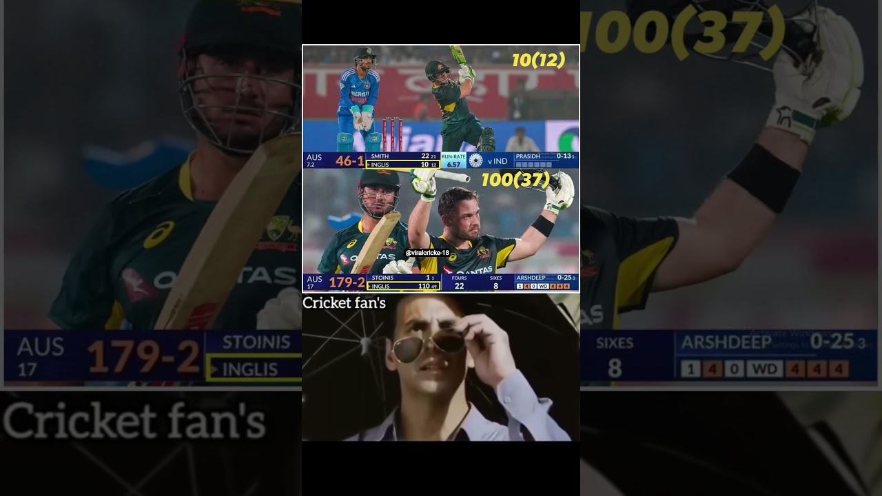 Josh Inglis: 10(12) vs 110(50)! 😱 The Ultimate Transformation! 🔥 #joshinglis #indvsaus #auscricket