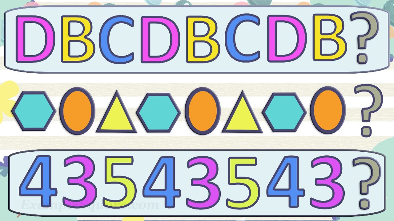 ABC Pattern for Preschool, Kindergarten and Grade 1 Kids, Pattern Activities with Shapes & Numbers