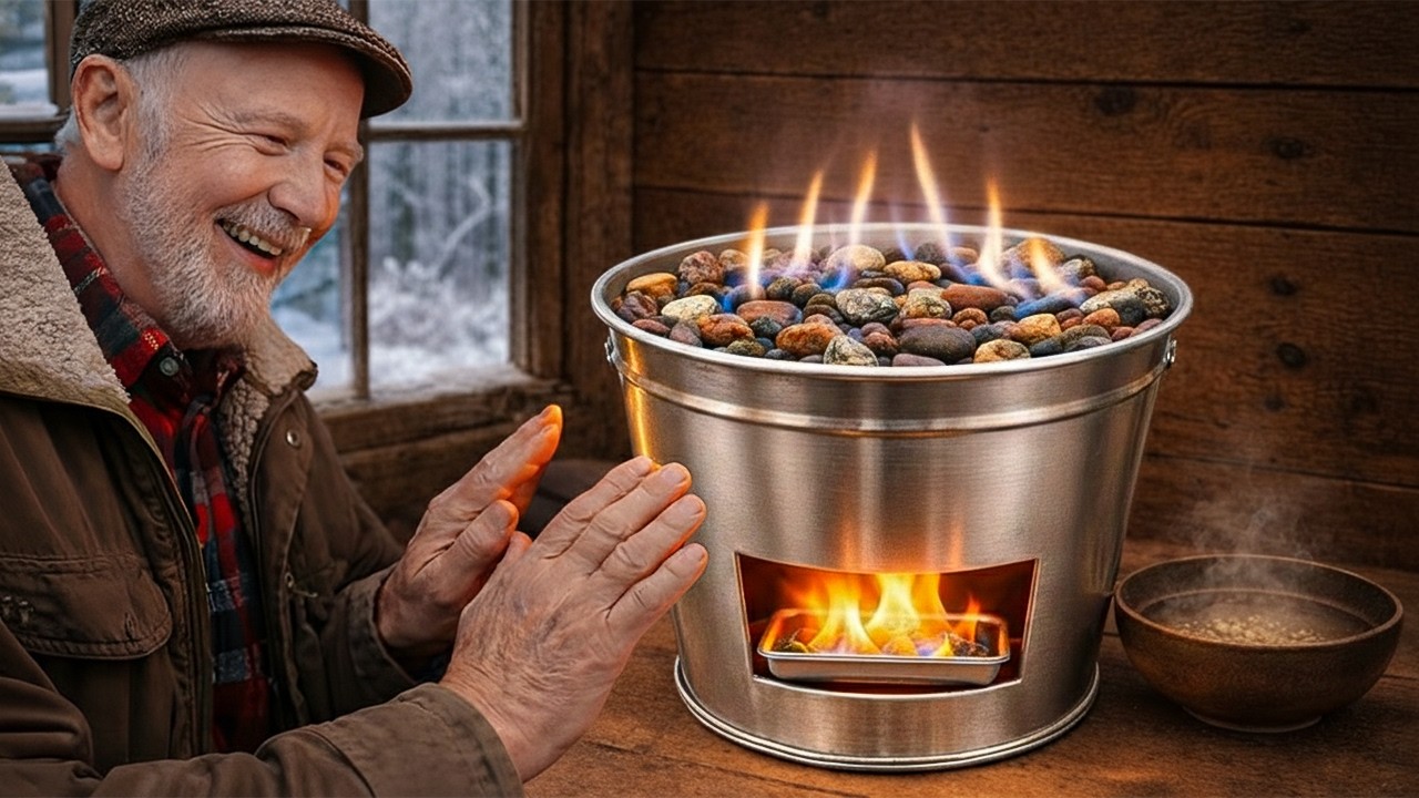 No gas, no electricity needed! How to make a 3-in-1 stone stove &ndash; FREE heat all winter😱
