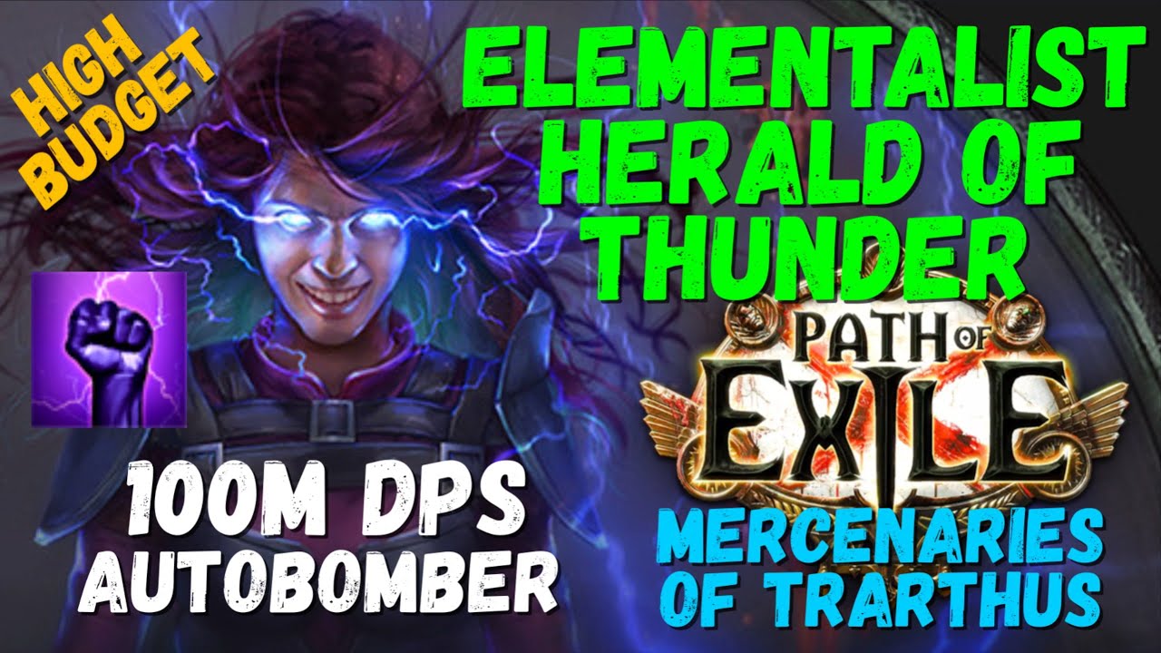 [POE 3.26] Highest DPS Autobomber Ever? 100M DPS Elementalist Herald of Thunder Build, High Budget