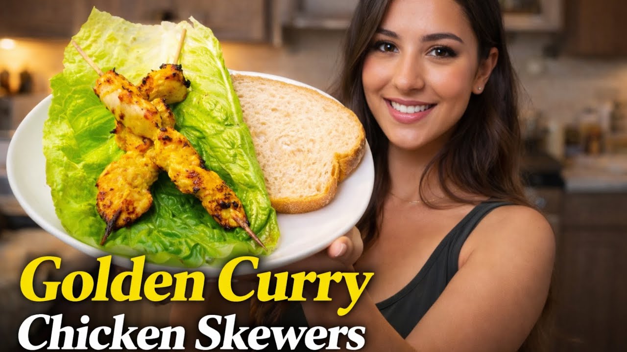 Golden Curry Chicken Skewers in the Air Fryer | Crispy & Juicy ASMR