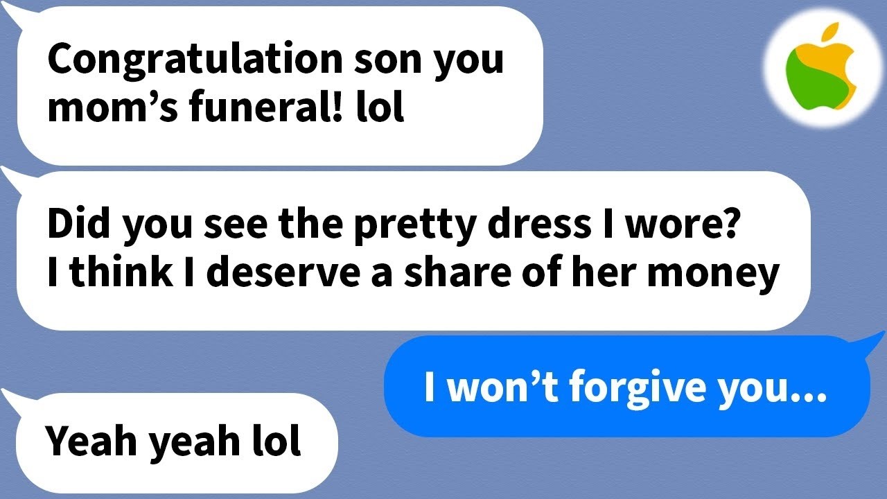 【Apple】 My sister-in-law wore a bright red party dress to my mom's funeral...
