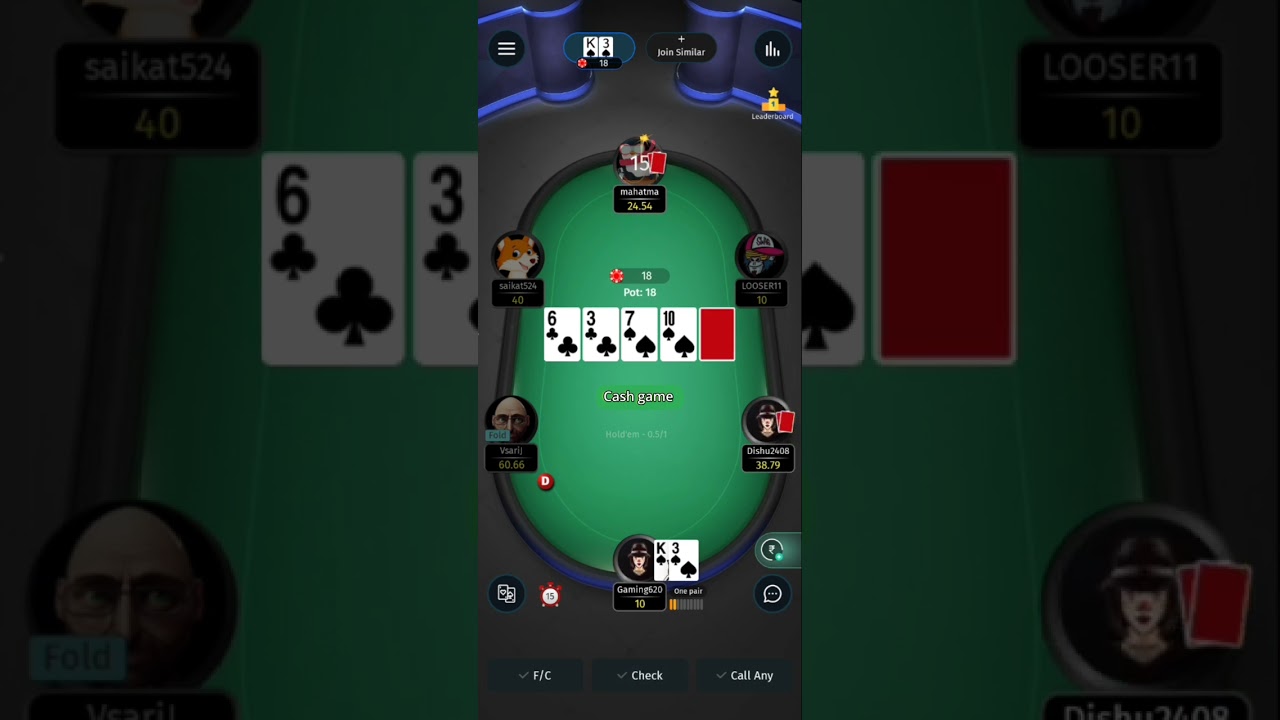 cash game poker with ‎@bappam |