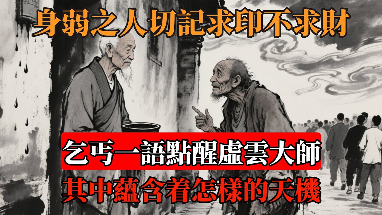 身弱之人切記求印不求財，乞丐一語點醒虛雲大師，其中蘊含怎樣的天機 #佛 #佛教 #禪心之道 #身弱之人#求印不求財#佛家#佛法#佛學知識#佛學智慧#佛教文化#佛學#傳統文化#南無阿彌陀佛#buddha