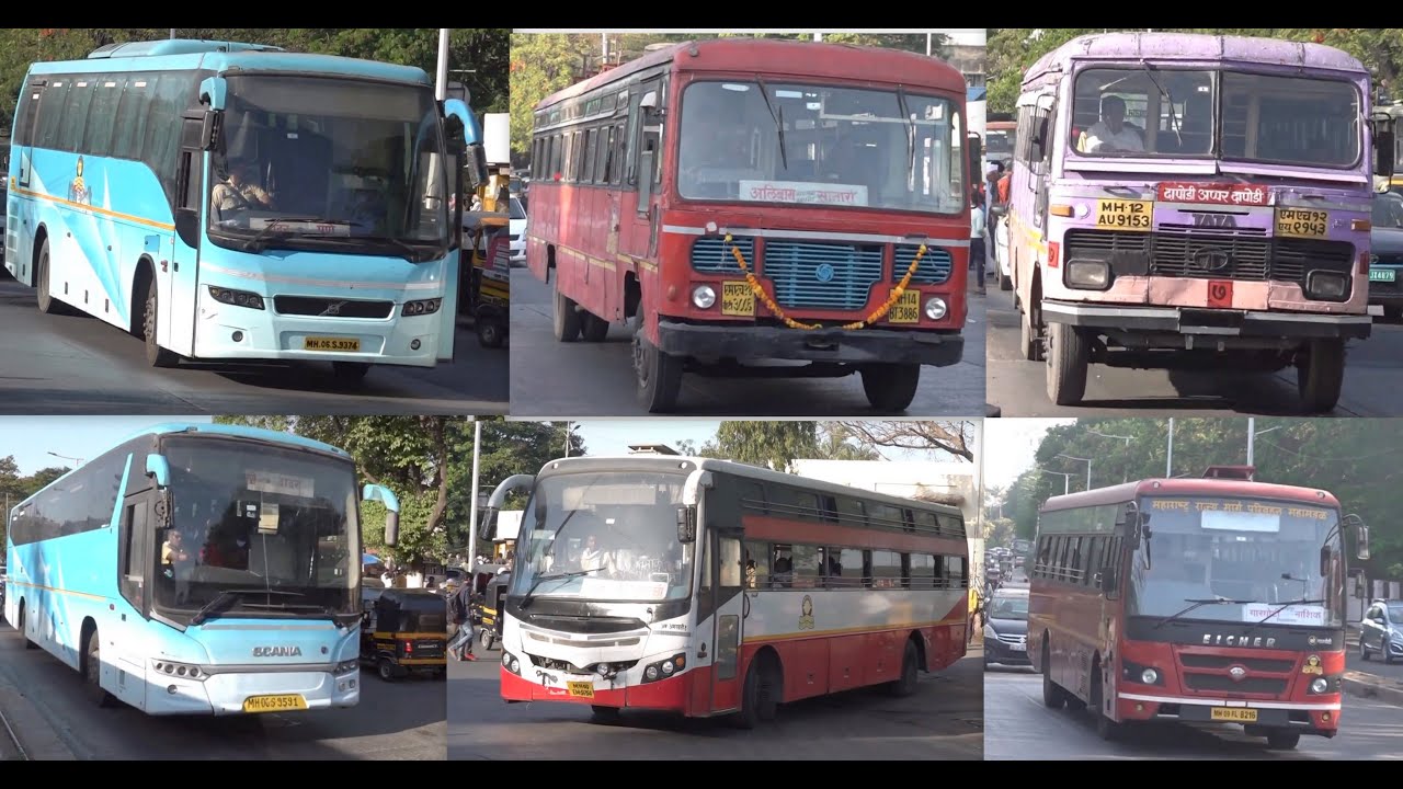 A Great Evening Compilation Of MSRTC Buses - Volvo, Scania, Hirkani, New BS6, Electric Bus, ST Buses