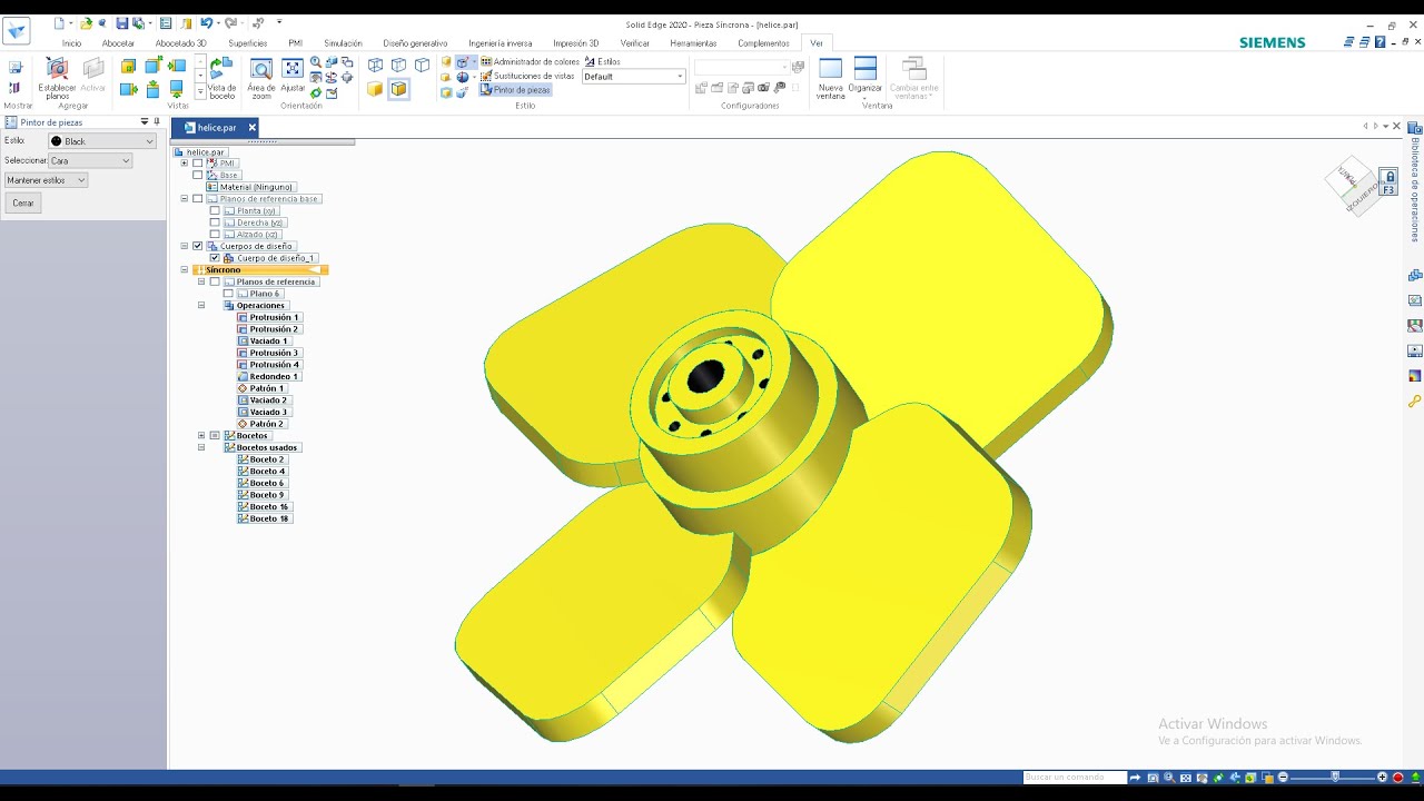 HELICE en Solid Edge 2020